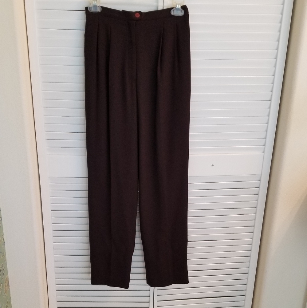 Kasper ASL leather trim collar pant suits - Picture 7 of 8